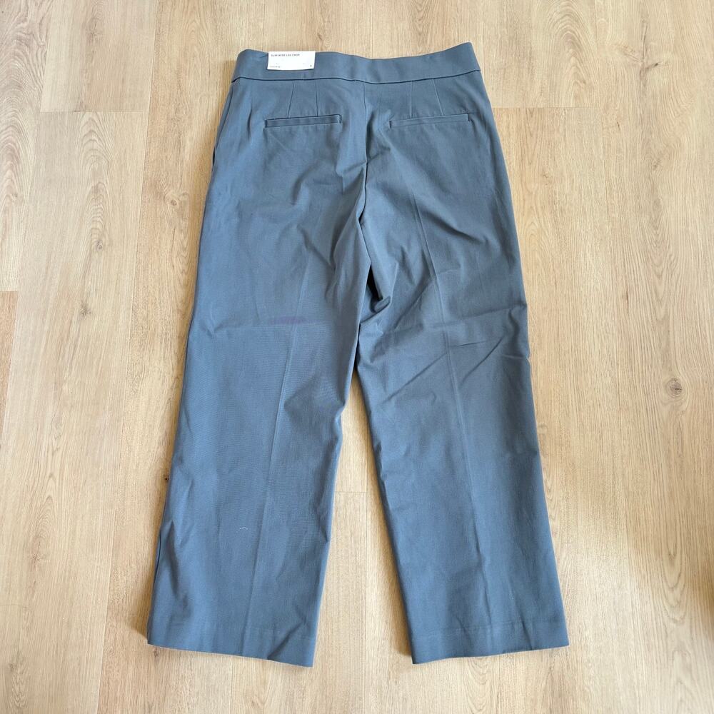 Loft NWT Women's Gray High Rise Slim Wide Leg Crop Pants Size 6 - Picture 8 of 8